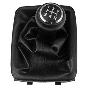 Peugeot Citroen Gear <b>Shift</b> <b>Knob</b> Black Leather Handball With Dust Cover Ergonomic Design - Product Image 3
