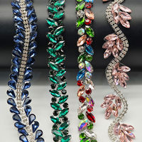Bordure de strass Hot Fix œil de cheval pour chaussures, sacs, vêtements - Garnitures en dentelle perlée avec tige
