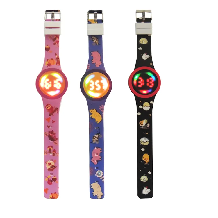 Amazon Sales Cheap kids silicone cartoon watch waterproof Silicone Animal LED Watch analog kids silicone led digital watch