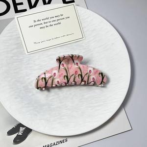 กิ๊บติดผมอะคริลิคขนาดเล็กสำหรับผู้หญิง รูปทรงครึ่งวงกลม กิ๊บหนีบผมอเนกประสงค์ กิ๊บหนีบผมทรงฉลามน่ารัก กิ๊บติดผมรูปดอกทิวลิป - Product Image 2