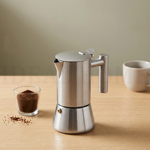 <span class=keywords><strong>Cafetera</strong></span> <span class=keywords><strong>Italiana</strong></span> de Acero Inoxidable Plateada de 6 <span class=keywords><strong>Tazas</strong></span> y 300 ml, <span class=keywords><strong>Cafetera</strong></span> Espresso para Estufa, para Acampar o Uso Doméstico, <span class=keywords><strong>Cafetera</strong></span> Moka de Inducción - Product Image 2