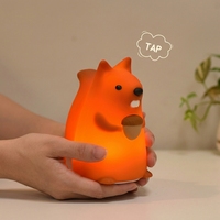 Kleines Eichhörnchen Silikon USB-Aufladbare Nachtlampe für Kinder - 7 Farben Warmweiß Schaltergesteuerte LED-Leuchte