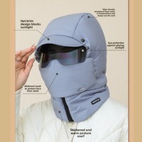 Chapeaux thermiques d'hiver pour femmes et hommes, épais, personnalisés, décontractés, coupe-vent, protection des oreilles, du visage et du cou, 100% polyester
