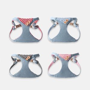 Set <span class=keywords><strong>Harness</strong></span> dan Tali Anjing Bahan Denim dengan Kerah Kotak-kotak yang Ringan dan Dapat Disesuaikan, Termasuk <span class=keywords><strong>Harness</strong></span> dan Tali - Product Image 1