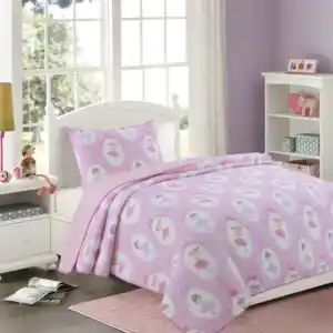 Couvre-lit imprimé rose personnalisé de haute qualité 3 pièces ensemble de couvre-lit livraison directe literie de dessin animé mignon pour les enfants