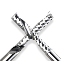 Fraise hélicoïdale à un seul tranchant en carbure de tungstène avec angle de hélice de 35° pour usinage CNC du bois, personnalisable OEM