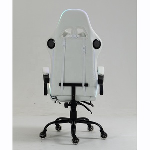 Iluminación RGB, <span class=keywords><strong>silla</strong></span> de ordenador de oficina en casa para juegos Esport <span class=keywords><strong>barata</strong></span> blanca con reposapiés, sillas LED RGB blancas completas para jugadores con altavoces - Product Image 3