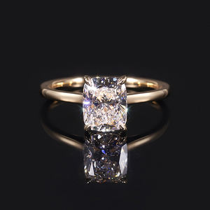 Abidingハイエンドジュエリー工場エンゲージメントリアルAu750 18KイエローゴールドIGI認定クッション2ct CVDラボ成長ダイヤモンドリング - Product Image 1