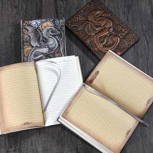 Retro 3D Stereoscopic Dragon Relief 100 Sheets Hardcover PU Leather Notebook <b>Journal</b> for Travel & Daily Use Collectors Gifts - Product Image 3