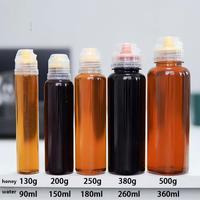 Bouteille en plastique PET avec valve en silicone pour pâte de poire et de myrtille, bouteille souple pour miel, 90ml, 250ml, 300ml, 350ml, 500ml