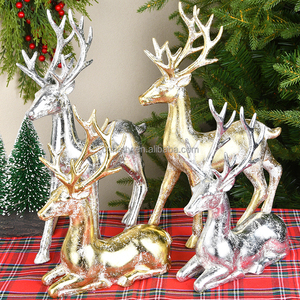 Hatty 2025 Gold <b>Reindeer</b> Figurine Tabletop <b>Christmas</b> Plastic Indoor Decor Factory Wholesale <b>Christmas</b> Decorations - Product Image 3