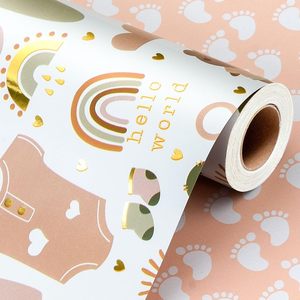 80g baby shower gift <b>wrapping</b> <b>paper</b> multiple styles available New product in stock Factory wholesale Boys and girls styles - Product Image 4