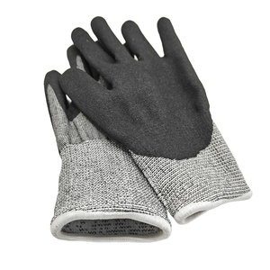 Guantes de mano anticorte de punto sin costuras Guantes de trabajo industriales de nitrilo Sandy Guantes de mano personalizados negros - Product Image 3