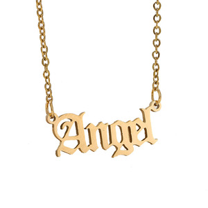 Vendite calde simpatiche collana pendente con catena a maglie iniziale con placcatura in oro nome di <span class=keywords><strong>ragazze</strong></span> in stile religioso gioielli in acciaio inossidabile per feste - Product Image 6