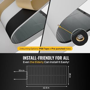 แผงโซลาร์เซลล์แบบฟิล์มบาง Aismartlink 100W แผงโซลาร์เซลล์แบบยืดหยุ่นที่สุด ป้องกันการบดบังแสง ติดตั้งง่าย ใช้งานได้หลากหลาย - Product Image 2
