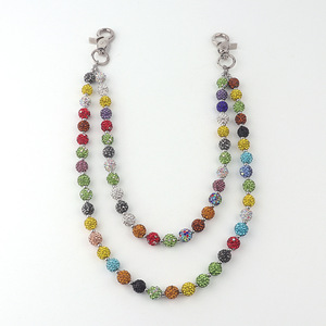 थोक स्तरित 10 मिमी क्रिस्टल डिस्को बॉल बेड्स पैंट वॉलेट श्रृंखला रंगीन गैंडों की जेब पट्टी - Product Image 4