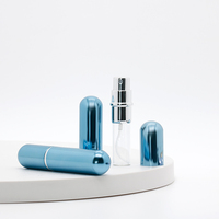 Mini 5 ml En Aluminium Parfum Atomiseur Vaporisateur Bouteille Voyage-Taille Rechargeable Pompe Scellant pour Huiles Essentielles-Commande Minimum 100pcs