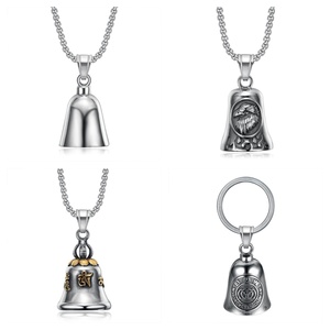 RFJEWEL Titanio Acero Retro Punk Viento retro León San Miguel el Ángel Lucky Riding Bell - Product Image 2