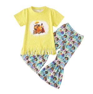 Customized Fashion Baby Girl Lounge Outfit Toddler Kids <b>Bell</b> Bottom Pants Set - Product Image 6