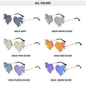 Gafas de Sol Sin Montura Estilo Steampunk, Diseño Único y Moderno 2025, para Mujer, Forma de Corazón Punk - Product Image 6