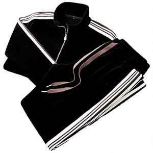 Autumn Winter Men's Two-Piece Set New Fashion Casual Sports <b>Jacket</b> Straight-Leg Pants Stand Collar Cardigan Solid Lightweight - Product Image 2