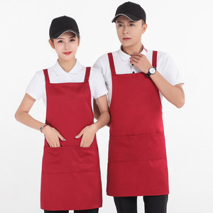 Dark Green Polyester Apron With Pockets For Restaurant Bar Staff Uniforms - Product Image 3