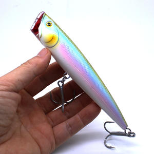 Leurre de surface flottant AOCLU Surface Swimmer Popper 100mm/140mm 15g/40g avec hameçons triples robustes pour la pêche au saumon en eau douce et en rivière - Product Image 1