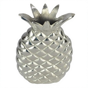 Objeto Decorativo de Piña Plateada, Artesanía Metálica, Decoración de Mesa para el Hogar, Estilo de Diseño Moderno - Product Image 1