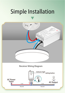 Practical Gold <strong>Remote</strong> Switch <strong>3</strong> -Gang IP66 1000W LED <strong>Control</strong> &amp; RF433 10A Wireless Switch for Home &amp; Office Light - Product Image 5