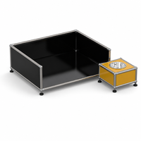Meuble bas modulaire multifonction en métal pour salon, table basse en acier, taille et couleur personnalisables, DIY, pour fournitures pour animaux de compagnie
