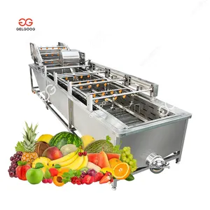2022 3 Step Ozone And Ultrasonic Fruit Cleaner Air Bubble Vegetable Washing Machine For Food Factory