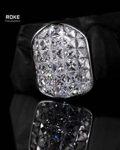 Grillz personnalisés en diamants de laboratoire pavés, or 9K-18K, bijoux dentaires taille princesse glacés avec sertissage caché - Certifié IGI/GIA - Product Image 5