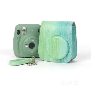 Instant Camera Case Compatible with Instax Mini 11 PU Leather Bag with Pocket and Adjustable Shoulder Strap