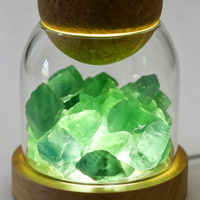 Diffuseur d'arômes en cristal multicolore, ornement en pierre, cloche en verre créative avec veilleuse LED, décoration d'intérieur pour huiles essentielles, artisanat