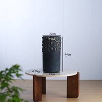 Pot Bunga Semen Gaya Wabi-Sabi Nordik, Model Lantai, Diameter Besar, Desain Bernapas, untuk Tanaman Hijau dan Bunga di Ruang Tamu