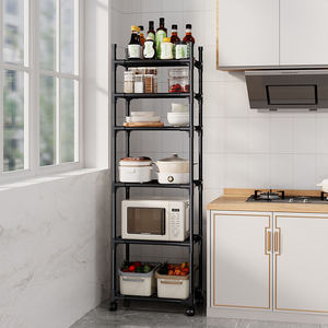 Étagère mobile en métal à 6 niveaux Cedar Space, chariot de rangement sur roulettes pour <span class=keywords><strong>four</strong></span> à <span class=keywords><strong>micro</strong></span>-ondes et accessoires de cuisine - Product Image 1