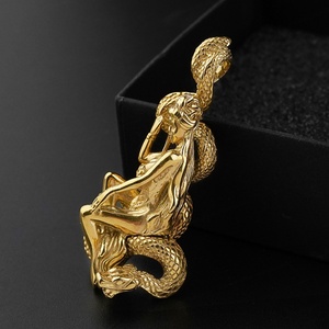 Joyería Urbana Personalizada de Moda Hip Hop, Colgante de Serpiente Cobra en Acero Inoxidable para Hombre, Joyería Dorada - Product Image 5