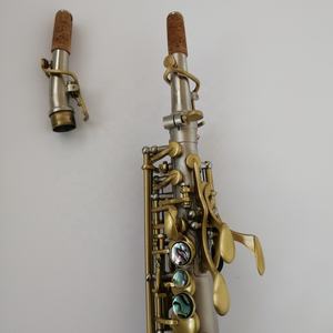 Cuerpo <span class=keywords><strong>de</strong></span> níquel mate, teclas <span class=keywords><strong>de</strong></span> laca mate, llave Bb <span class=keywords><strong>de</strong></span> alta calidad, campana curvada, Saxofón Soprano, <span class=keywords><strong>instrumentos</strong></span> musicales - Product Image 6