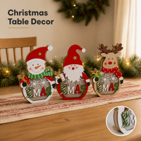 Ornements de Noël en bois personnalisables et populaires, style nordique, pour la décoration de table et de comptoir