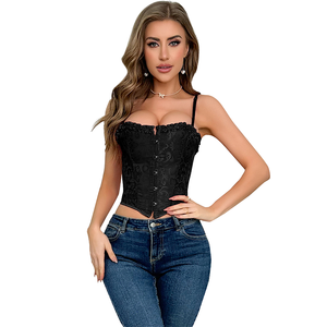Top Corset Ann Cherry 12 de Spandex/Poliéster Ecológico con Control Firme para Mujer, 11 Opciones de Color, Estilo Vintage con Volantes, Efecto Reductor - Product Image 1