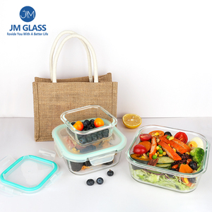 JMカスタム高ホウケイ酸ガラス320ml 800ml 1200ml食品容器食器ランチボックスシリコンシールリングふた付き - Product Image 6