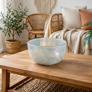 Iridescent Handmade <b>Glass</b> Bowl Candle Holder with Anti-Bacteria Feature <b>Heat</b> <b>Resistant</b> for Valentine's Day Christmas Home Decor - Product Image 1