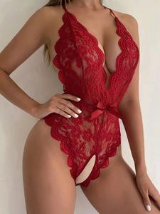 Venta caliente Lencería Encaje Sin espalda Ropa ajustada Perspectiva sexy Pijamas de entrepierna abierta Lencería sexy para mujer - Product Image 5