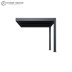 Pergola élégante en alliage d'aluminium pour l'aménagement extérieur, pavillon pour divertissements en plein air, gazebo mural 3x3m, <span class=keywords><strong>création</strong></span> extérieure - Product Image 1
