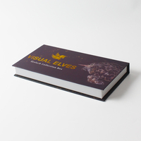 Boîte de rangement pour tampons cosmétiques en carton violet, personnalisée avec impression à chaud à l'encre de soja, emballage en forme de livre, petite boîte