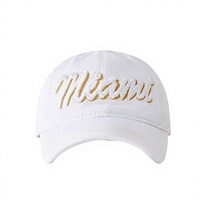 Topi Baseball 6 Panel Putih Custom Bordir 3D Bahan Katun Twill dengan Gesper Pengatur untuk Golf