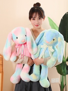 2024 dễ thương mềm Thú nhồi bông thỏ thỏ đồ chơi sang trọng nhồi bông búp bê thỏ buộc thỏ nhuộm tính năng giảm căng thẳng - Product Image 4