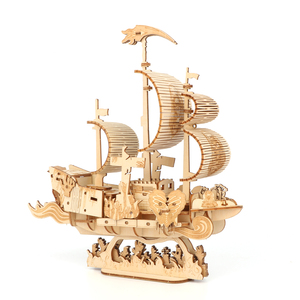 Puzzle 3D de modèle de voilier océanique <span class=keywords><strong>en</strong></span> <span class=keywords><strong>bois</strong></span> écologique fait à la main avec 101-500 pièces pour adolescents et adultes Décoration de bureau - Product Image 5