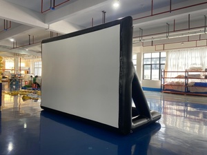 Grand écran de projection gonflable en PVC, pliable, portable, pour intérieur/extérieur, support pour cinéma maison résidentiel - Product Image 4