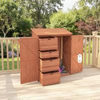 Abri de jardin extérieur en bois durable, facile à assembler, étanche, avec caisses coulissantes, grande capacité, fondation incluse